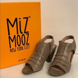 Miz Mooz Stone Peep Toe Heeled Sandal - Size 7